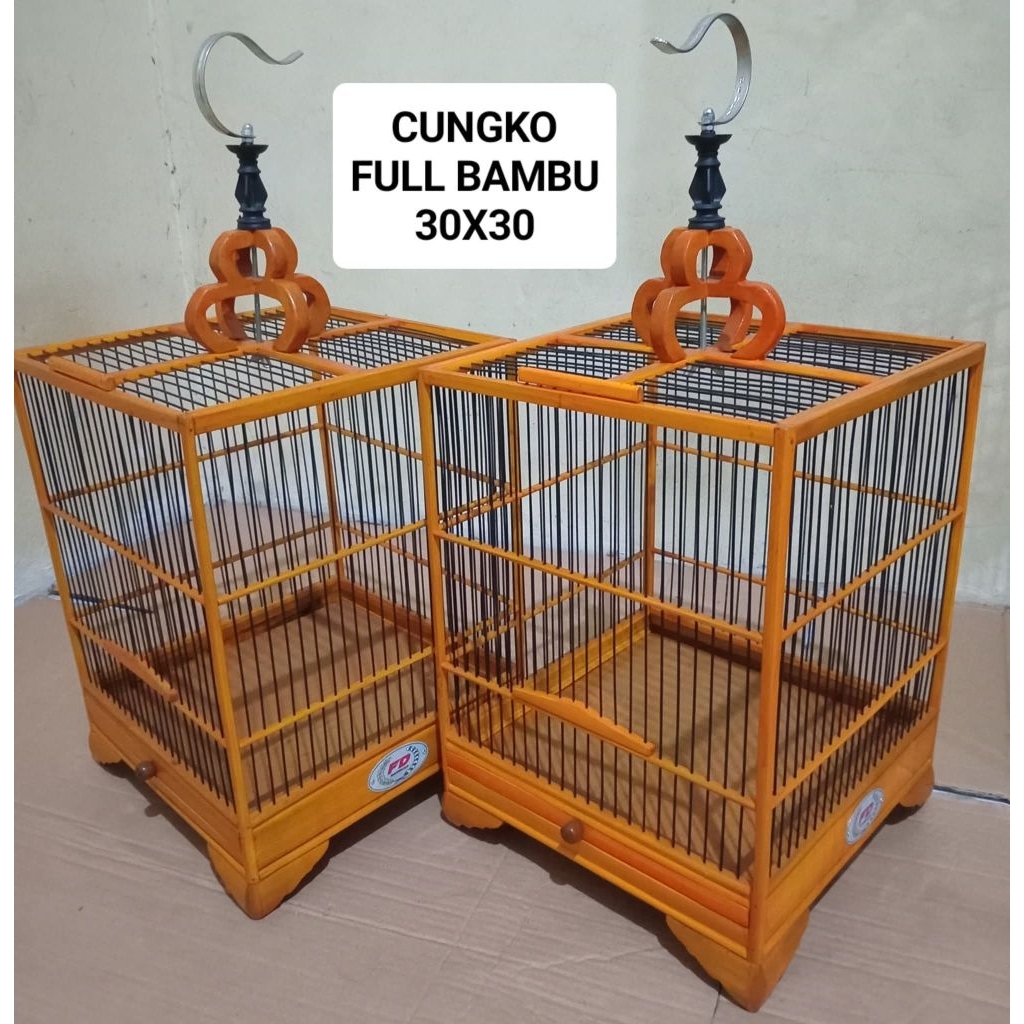 KANDANG CUNGKOK BAMBU 30X30 RUJI KULITAN 1,5MM