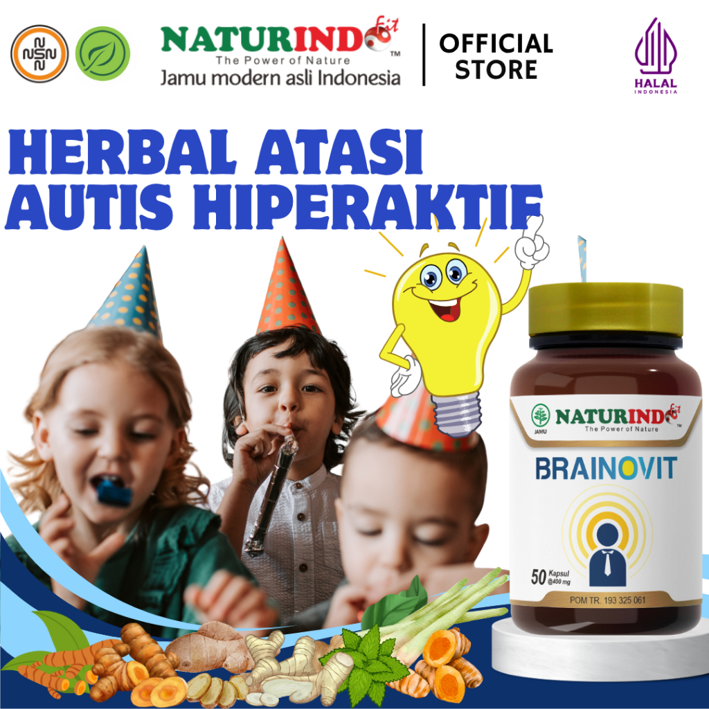 BRAINOVIT NATURINDO SUPLEMEN ATASI AUTIS HIPERAKTIF ANAK