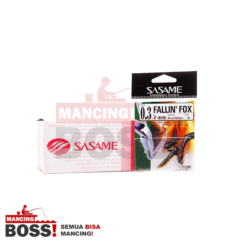 MATA KAIL PANCING SASAME FALLIN' FOX TAJAM AWET SIKU FLAT TANPA LUBANG CARBON HOOK MADE IN JAPAN