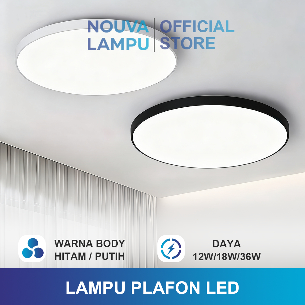 Lampu LED Plafon 20W-40W - Cahaya Putih 6500K Super Terang, Cocok untuk Kamar Tidur, Ruang Tamu & Da