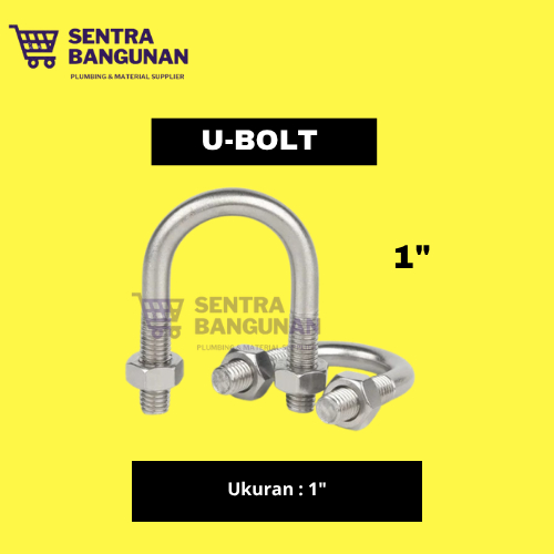 KLEM U-BOLT 1 INCH / CLAMP U-BOLT 1" / KLEM U-BOLT BAUT MUR / KLEM PIPA / KLEM MURAH2