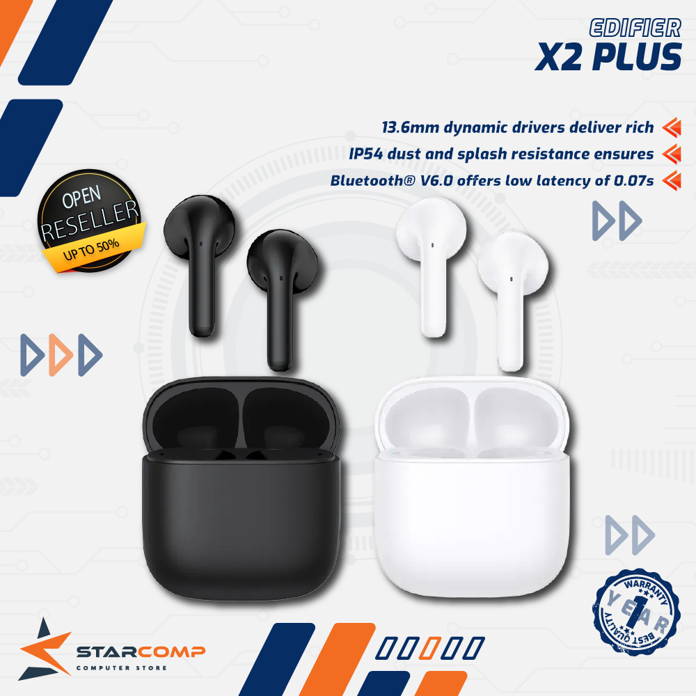 Edifier X2 Plus TWS Earbuds Bluetooth V6.0 IP54