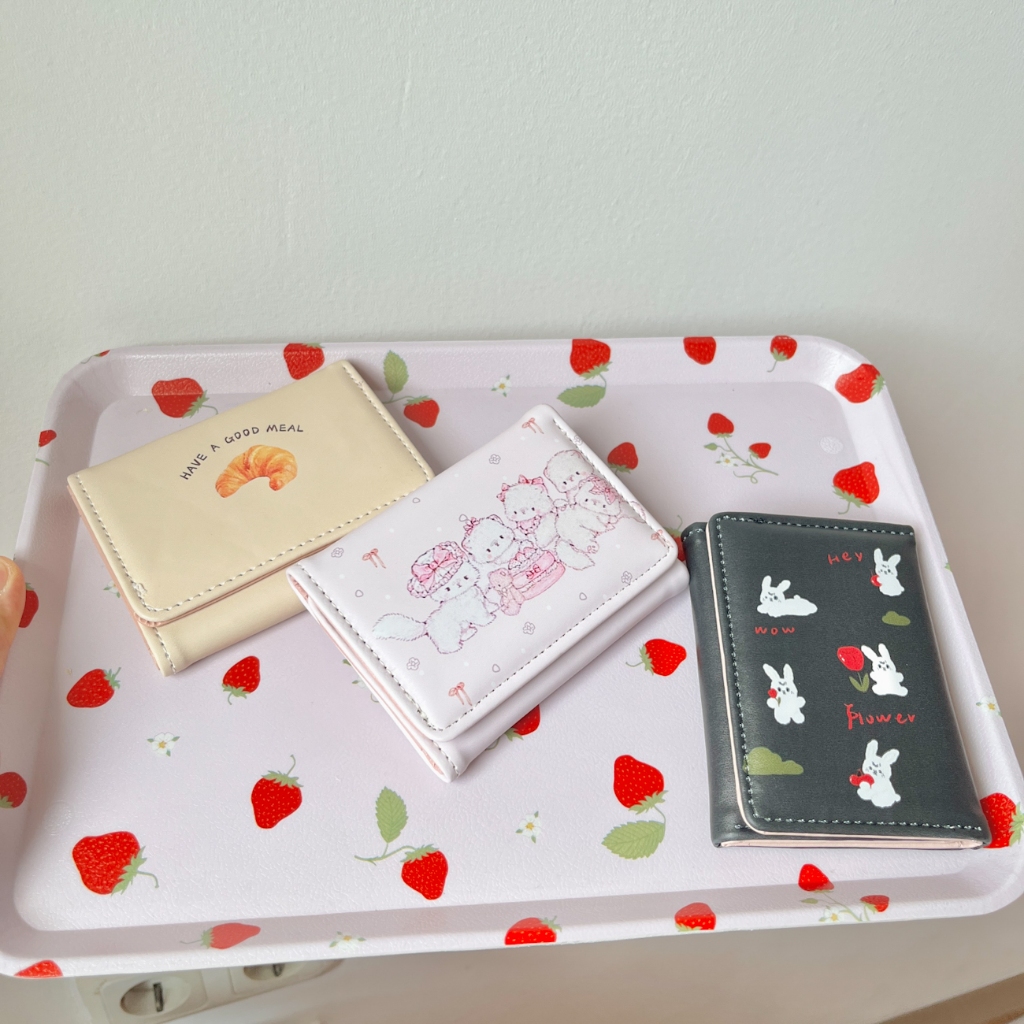 Dompet Croissant pastry / Dompet Miiko pink kucing cantik marie / Dompet kelinci putih hitam / Walle