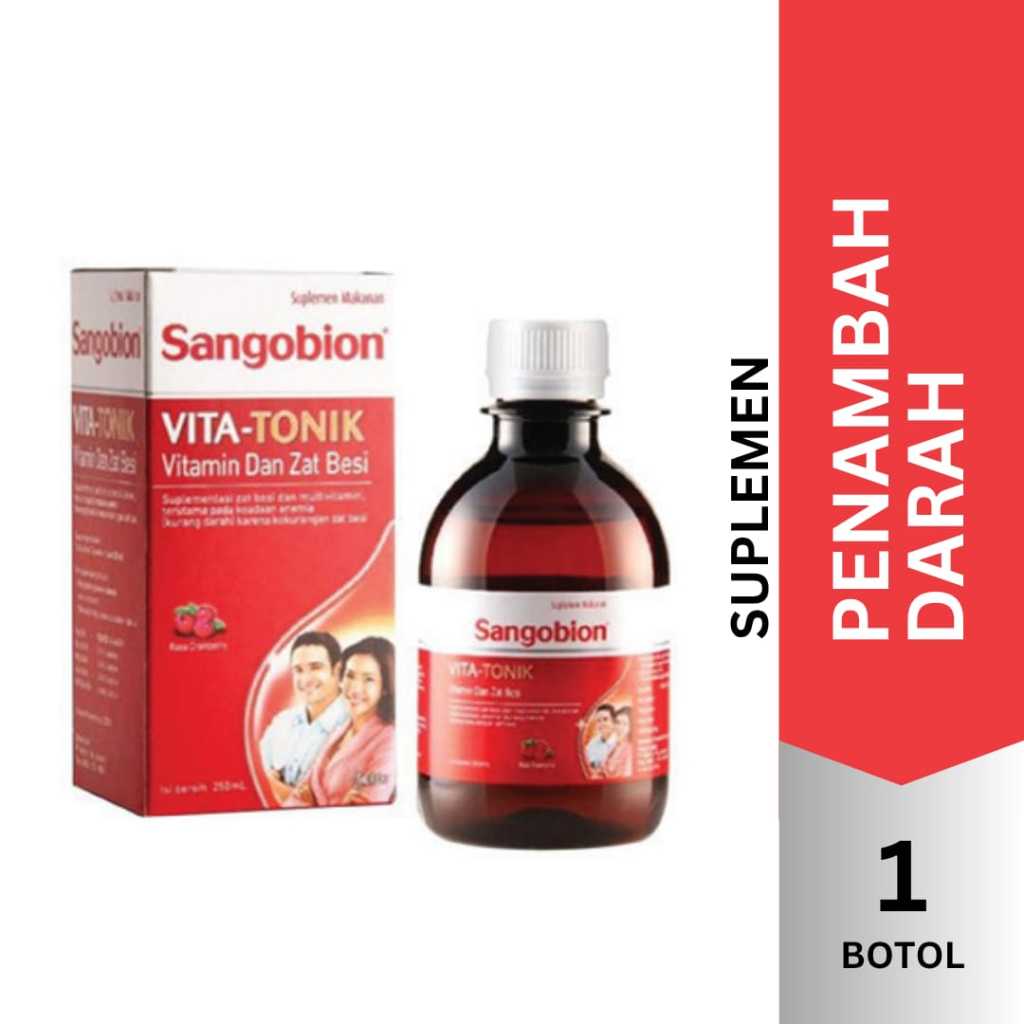SANGOBION VITA-TONIK Sirup - Untuk Mengatasi Anemia (250 ml, 400 ml) - VITAMIN PROMO