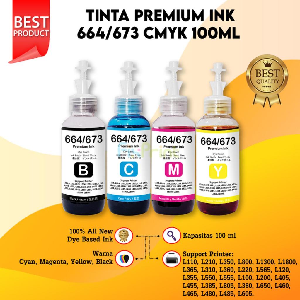 TINTA EPSON Lseries Tinta Printer Epson 100ml Refill Pengganti 664 T664 Printer L110 L210 L300 L350 