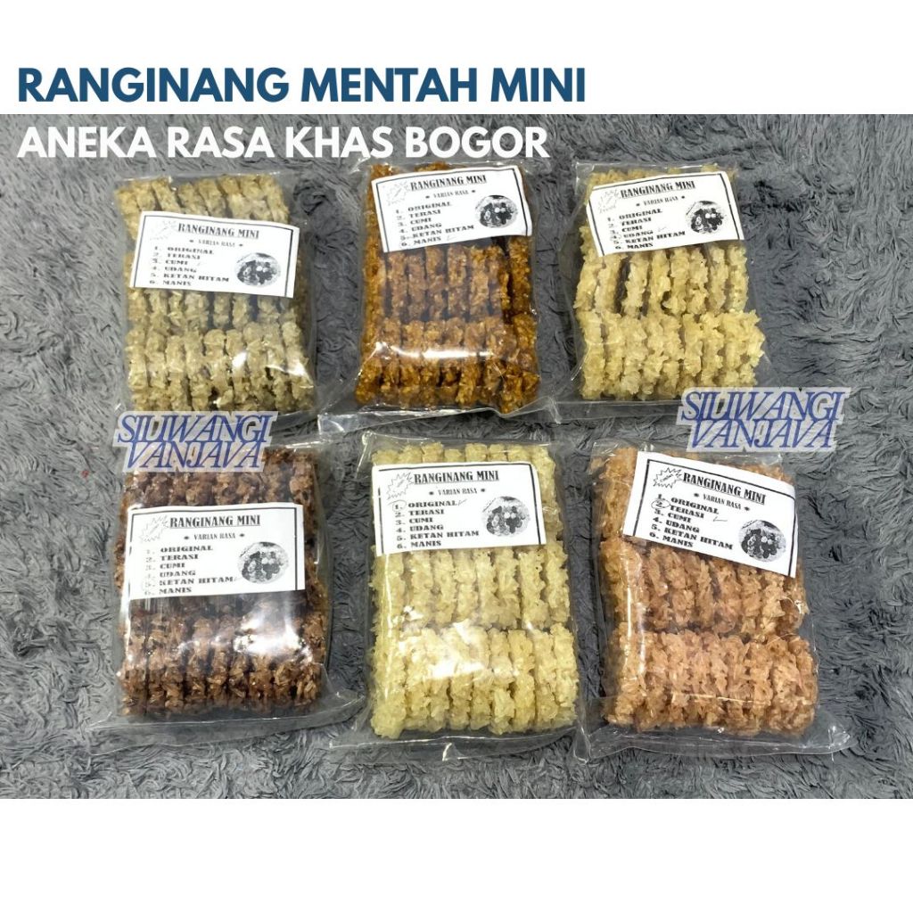 Rengginang Mentah Mini Aneka Rasa Khas Bogor (Isi 25 Pcs)