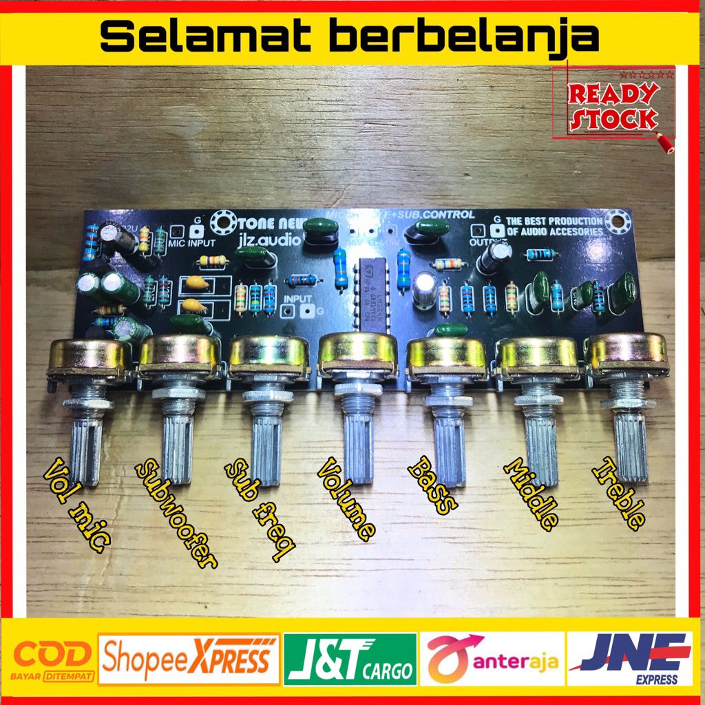 Tone control + middle + sub + mic // tone control 7 potensio