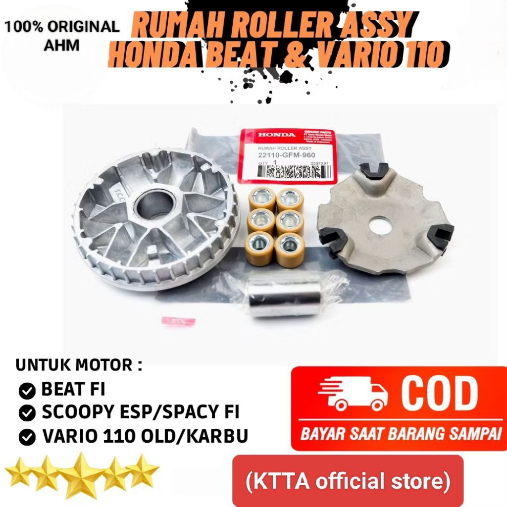 100% ORIGINAL Rumah roller Assy Honda kode KZL/GFM untuk Beat FI CBS K25 (tahun 2012 - 2014), Spacy 