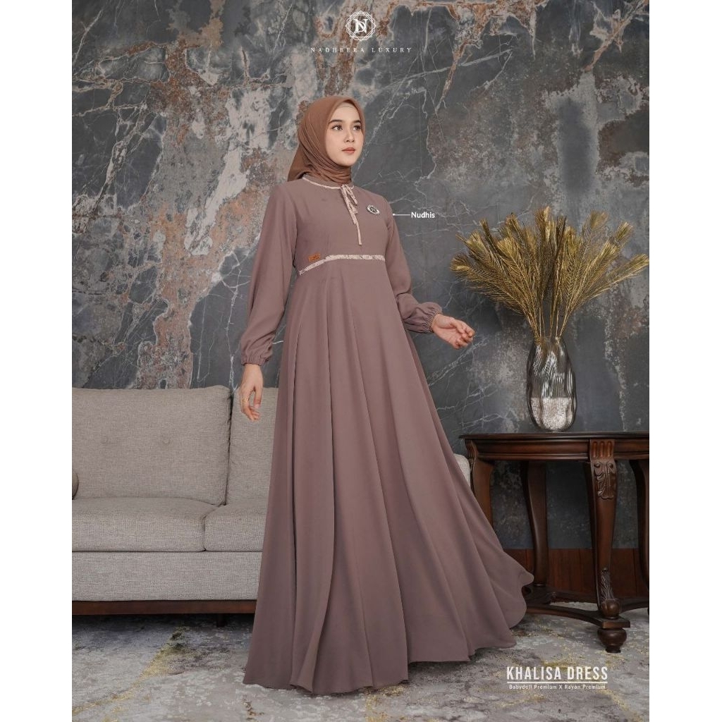 KHALISA INNER DRESS BY NADHEERA LUXURY || gamis polos || gamis nadheera || gamis premium