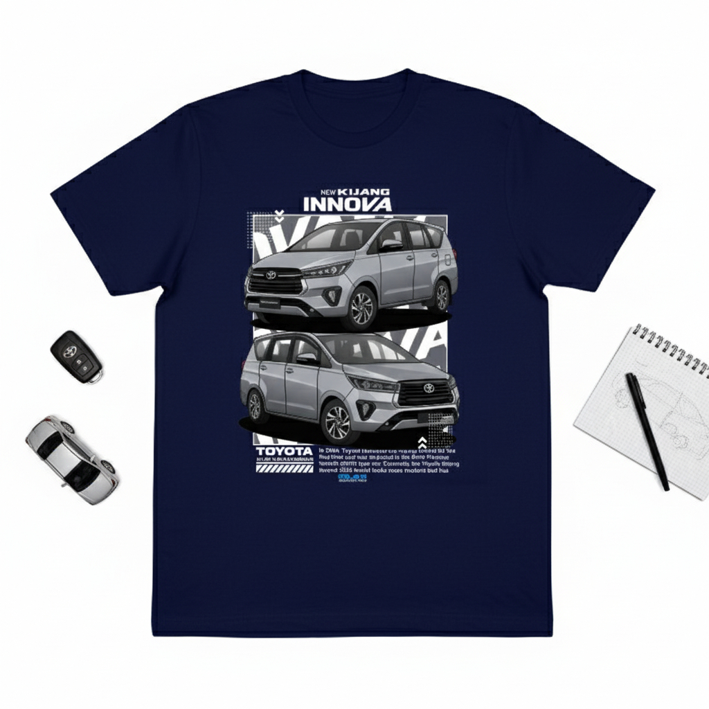 SAKAZUKI Kaos Baju T shirt Distro Unisex Gambar Mobil TOYOTA NEW KIJANG INNOVA 2022 2kd 2gd Otomotif