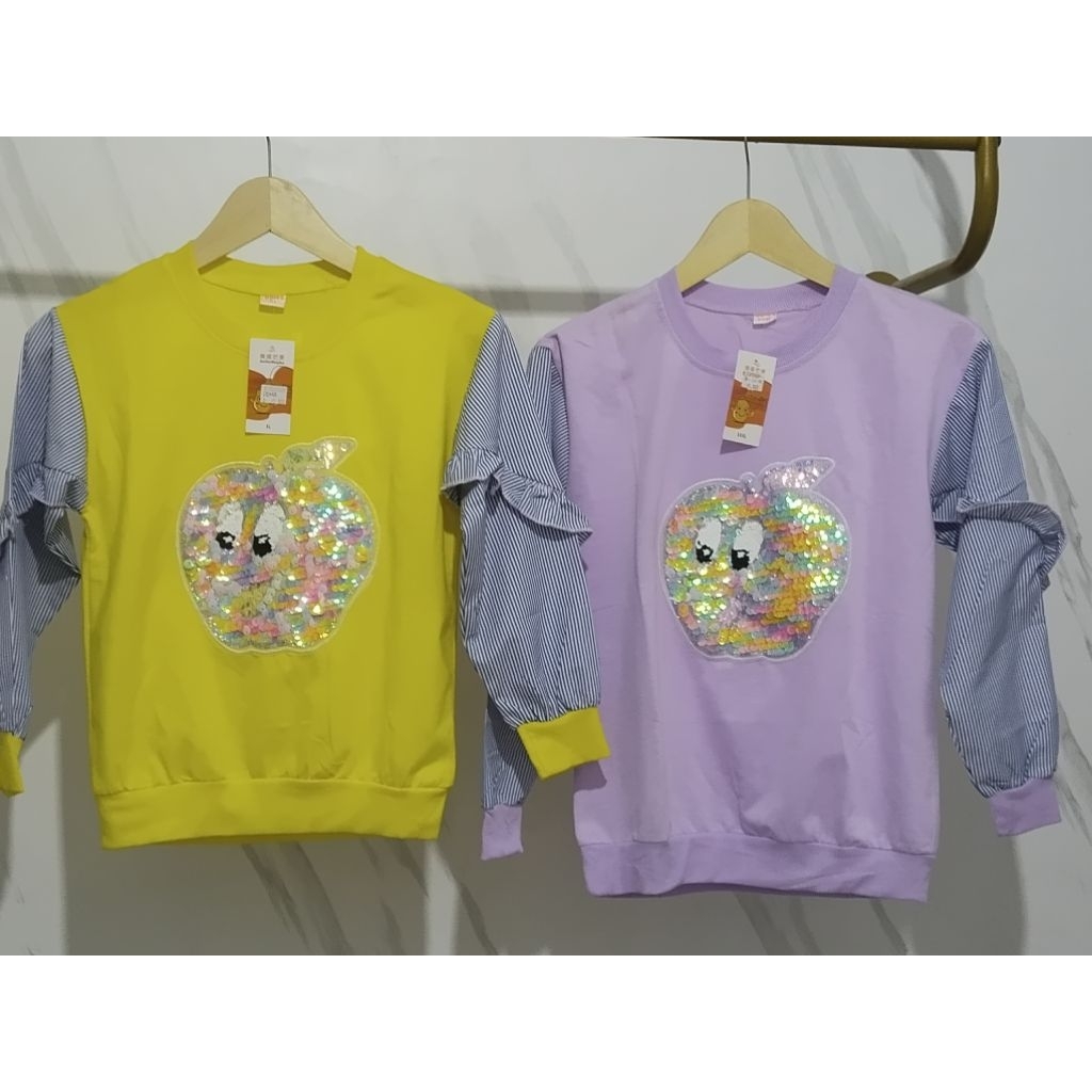 Atasan baju anak panjang sweeter anak cewek usia 6-10thn