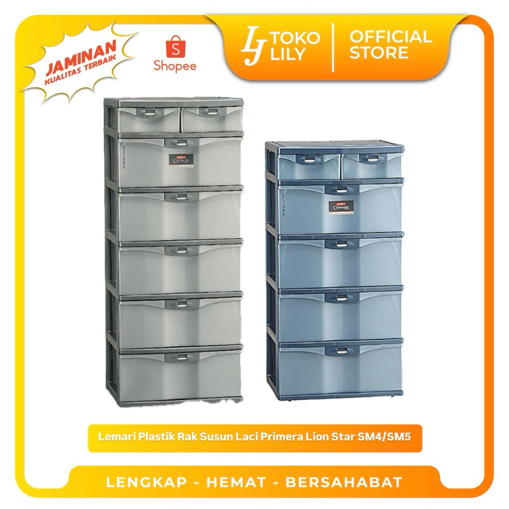 Lemari Plastik Rak Susun Laci Primera Lion Star SM4/SM5