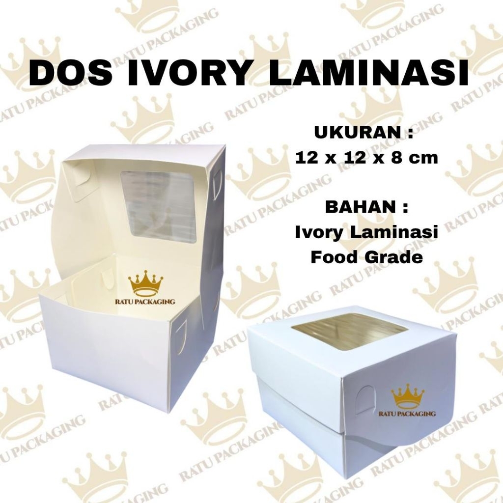 RATU | DOS IVORY LAMINASI TINGGI 8 CM / Dos Box Kardus Kotak Hampers Makanan