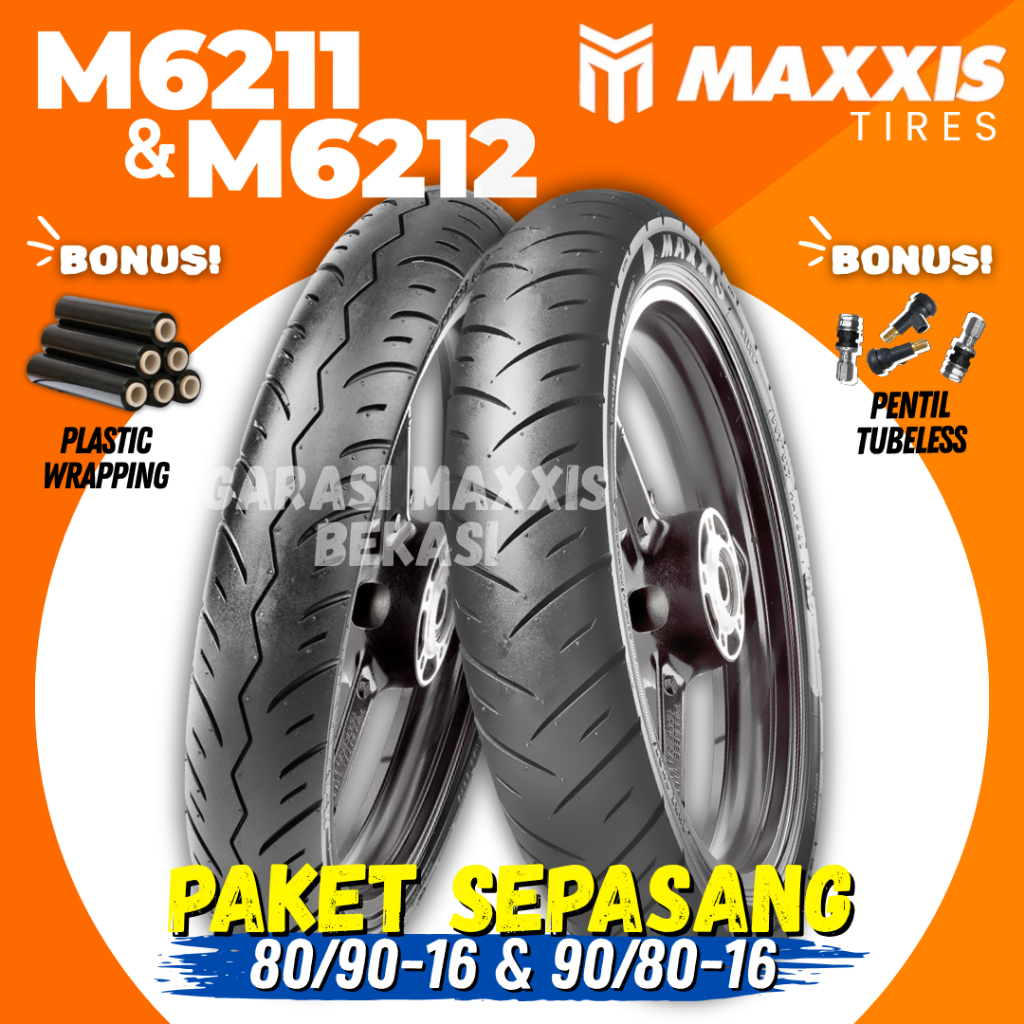 [HARGA SEPASANG] BAN MAXXIS M6211/12 RING 16 ( 80/90-16 & 90/80-16 ) BAN MAXXIS M6211 / M6212 / M621