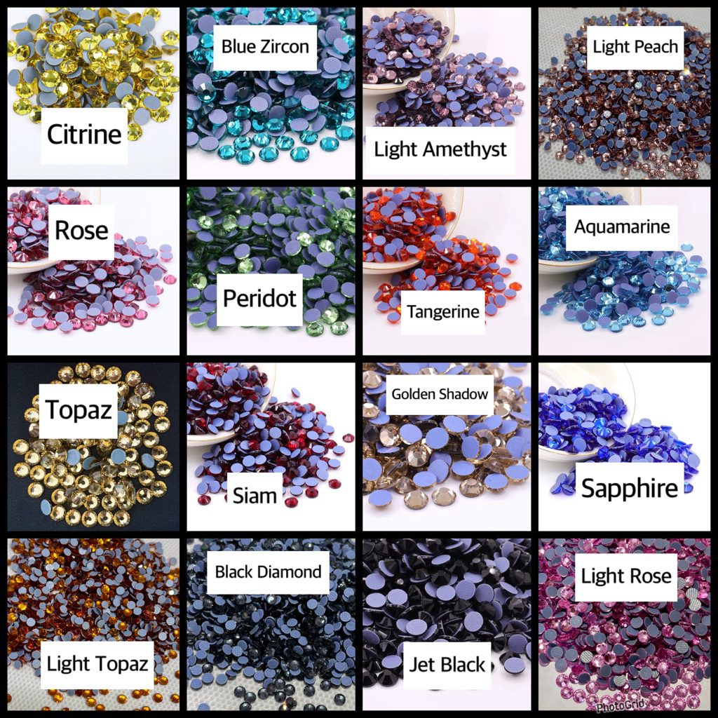 RHINESTONE CRYSTAL HOTFIX SS10 1,440pcs/10 gros SWARO TEMPEL MOTE GOSOK SWAROVSKI HOTFIX