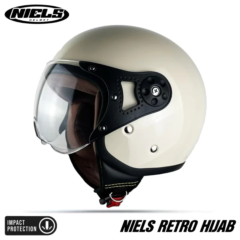 Helm Bogo Wanita Hijab Dewasa Kaca Pilot SNI Motorcycle - Niels