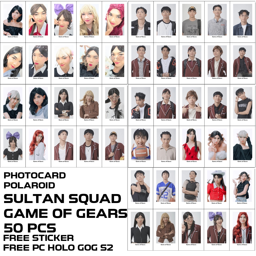 Photocard Polaroid Sptrakori Sultan Squad Game Of Gears 50 pcs Glossy Free PC Hologram GOG