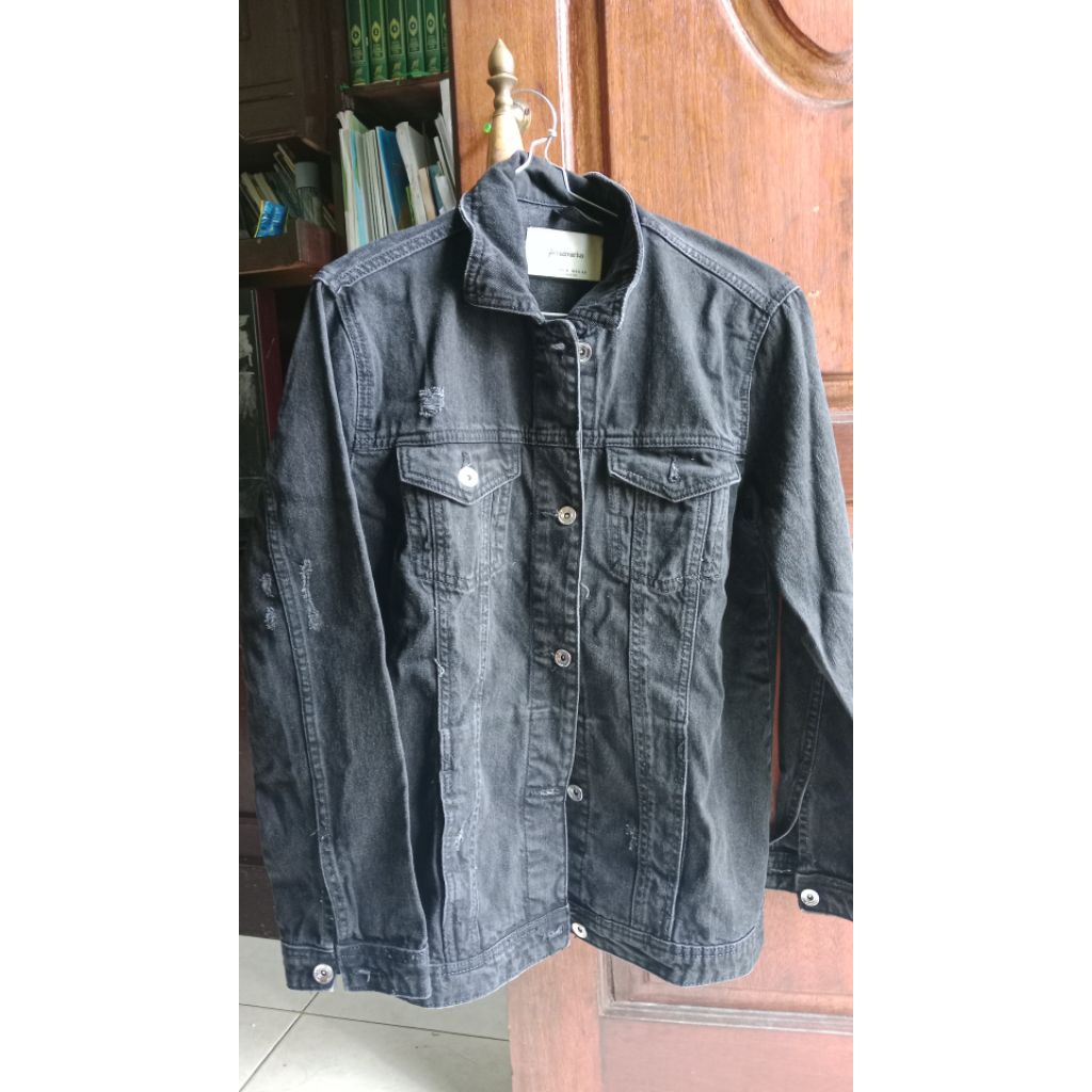Stradivarius Black Jeans Jacket (Preloved/Second)
