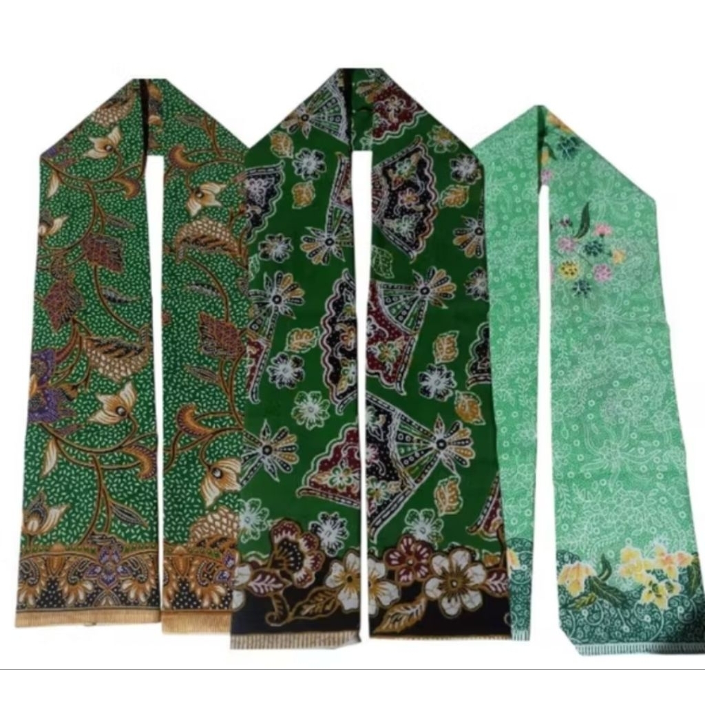 Selendang Cukin Batik Hijau Daun Syal Terbaru