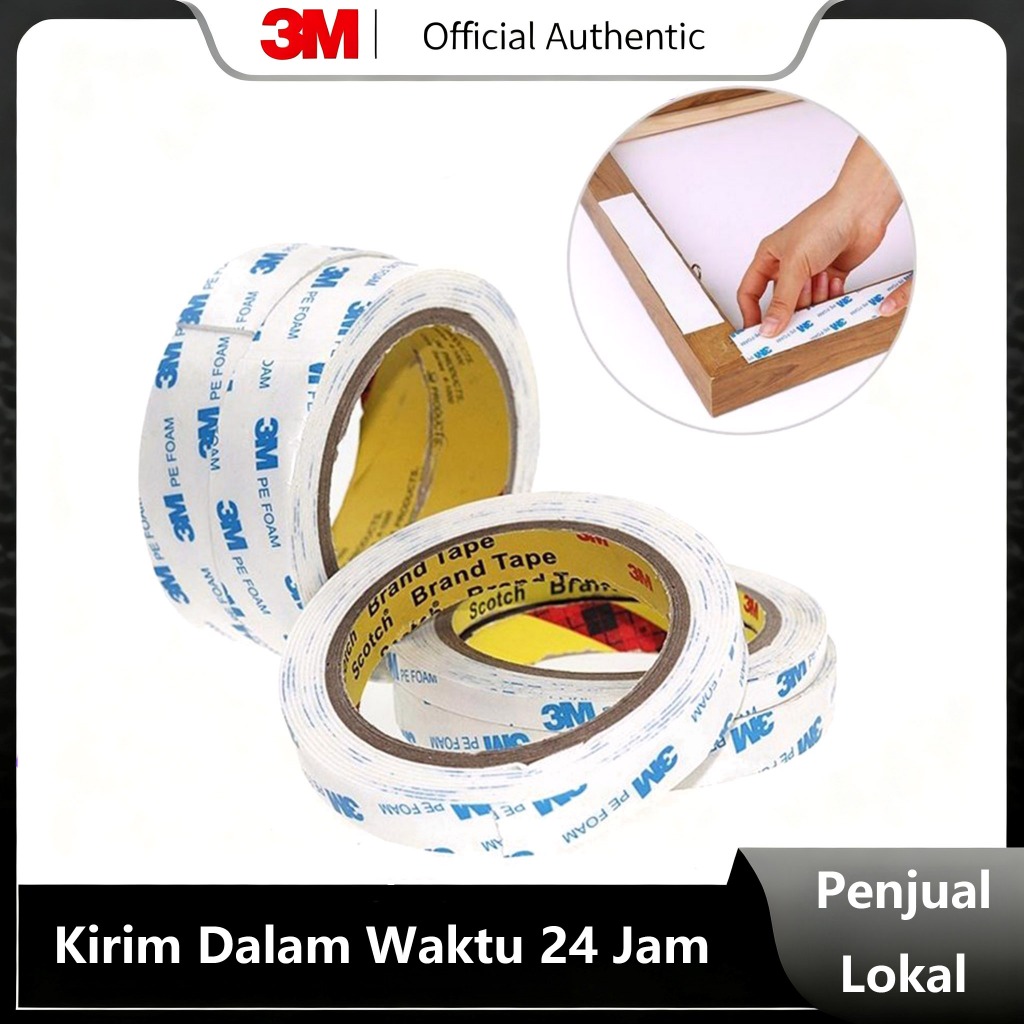 3M Foam Double Tape Super Kuat - Perekat Busa Heavy Duty untuk Cermin, Rak, Gantungan Baju & Aksesor