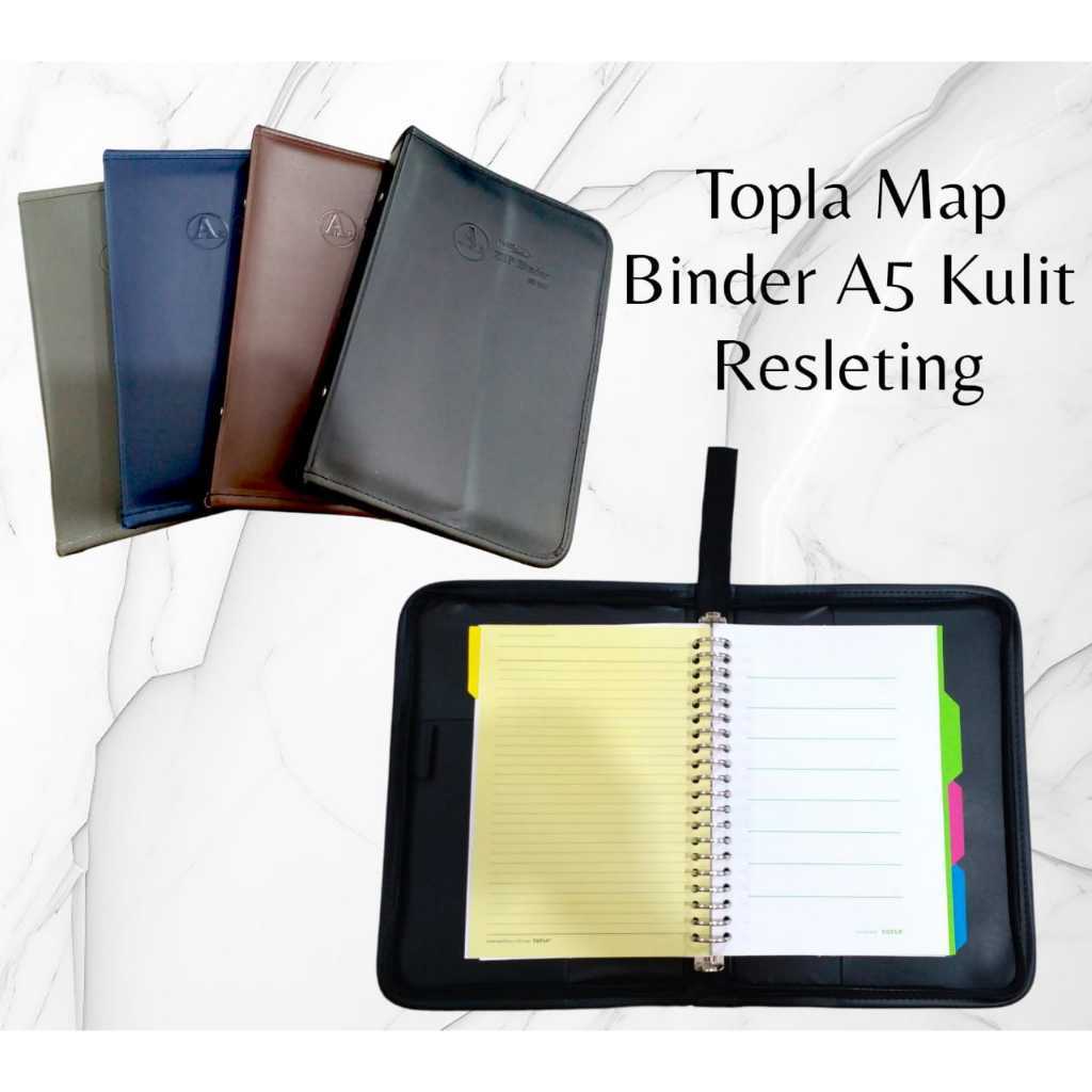 Topla A5 Map Binder Kulit Resleting