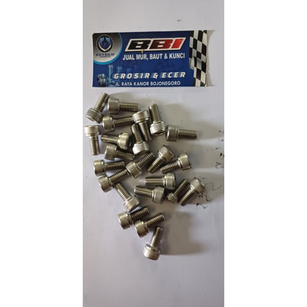 baut L stenliss 8x15 baut 12 panjang 1,5 cm