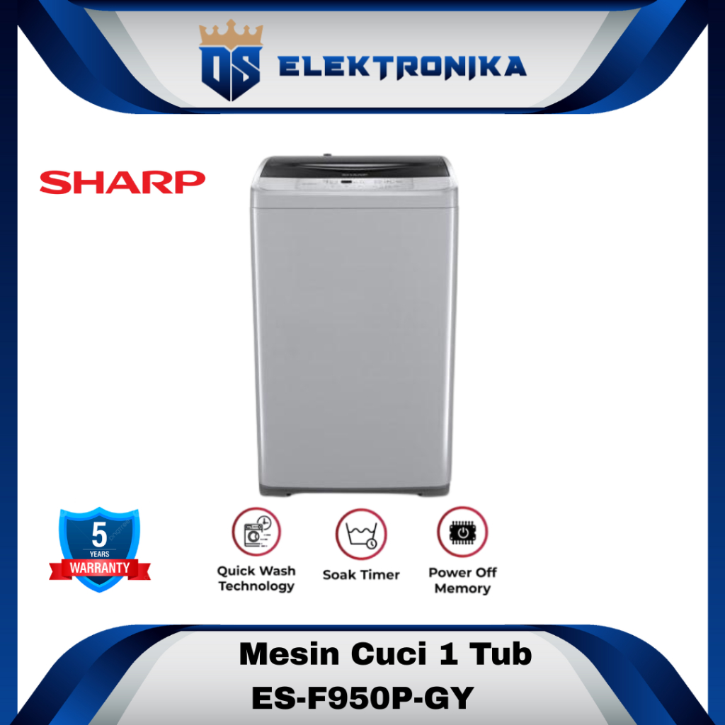 MESIN CUCI SHARP ESF 950 PGY - 1 TABUNG OTOMATIS