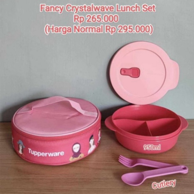 Fancy Crystalwave Lunch Set-Pink | Tempat bekal TUPPERWARE ORIGINAL BARU