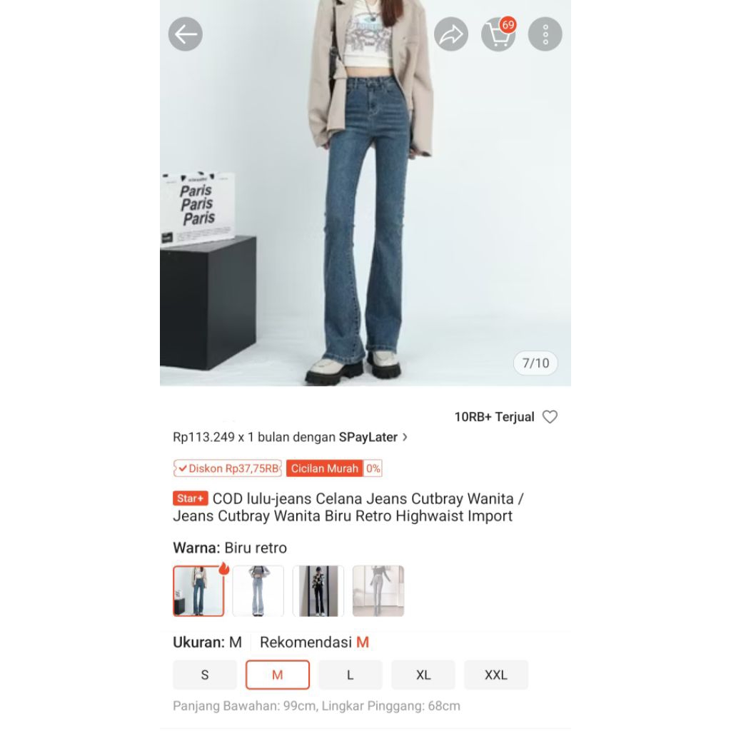 preloved lulu jeans size M