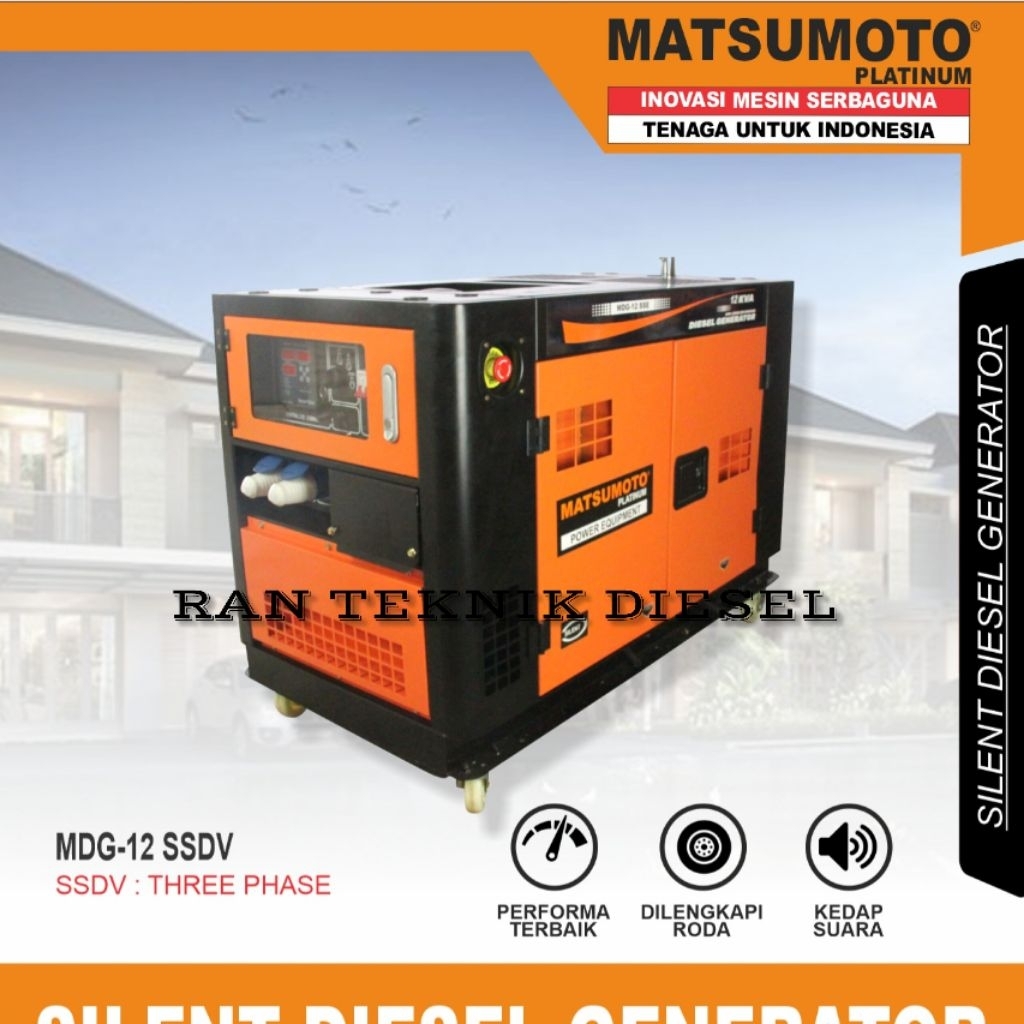 Genset Silent Diesel Generator MATSUMOTO MDG 12 SSDV / 10000 Watt