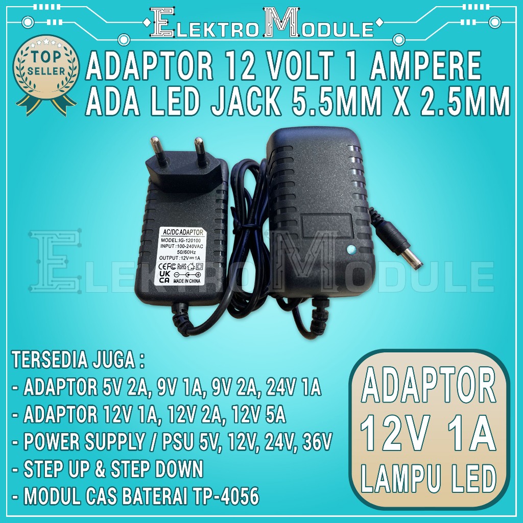 Adaptor 12V 1A Baru Kualitas Bagus LED Untuk Router Modem CCTV STB HTB Converter Fiber Optic FO Univ