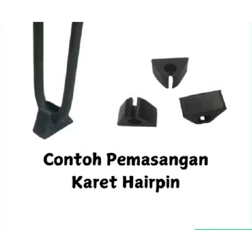 karet kaki hairpin 12mm cekung/cagak alas kaki meja kursi pot bunga besi beton