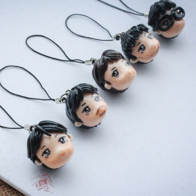 Custom Clay Figure Handmade Keychain Korea Lucu