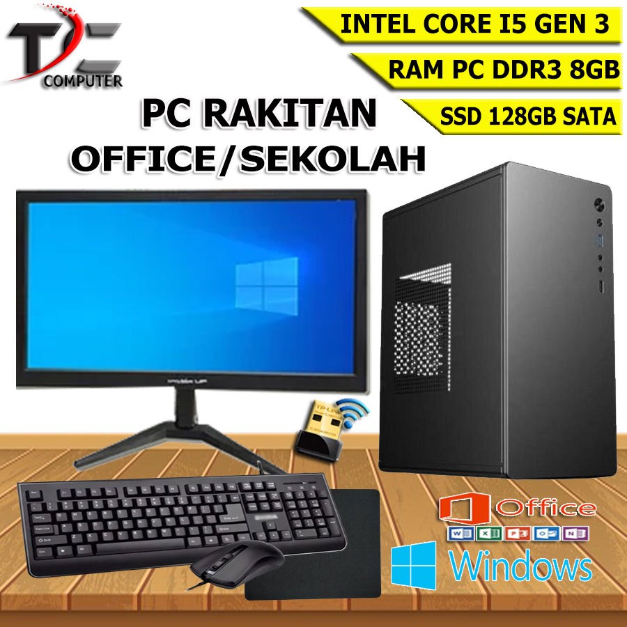 PC RAKIT KOMPUTER OFFICE/SEKOLAH I5 GEN 3 DDR3