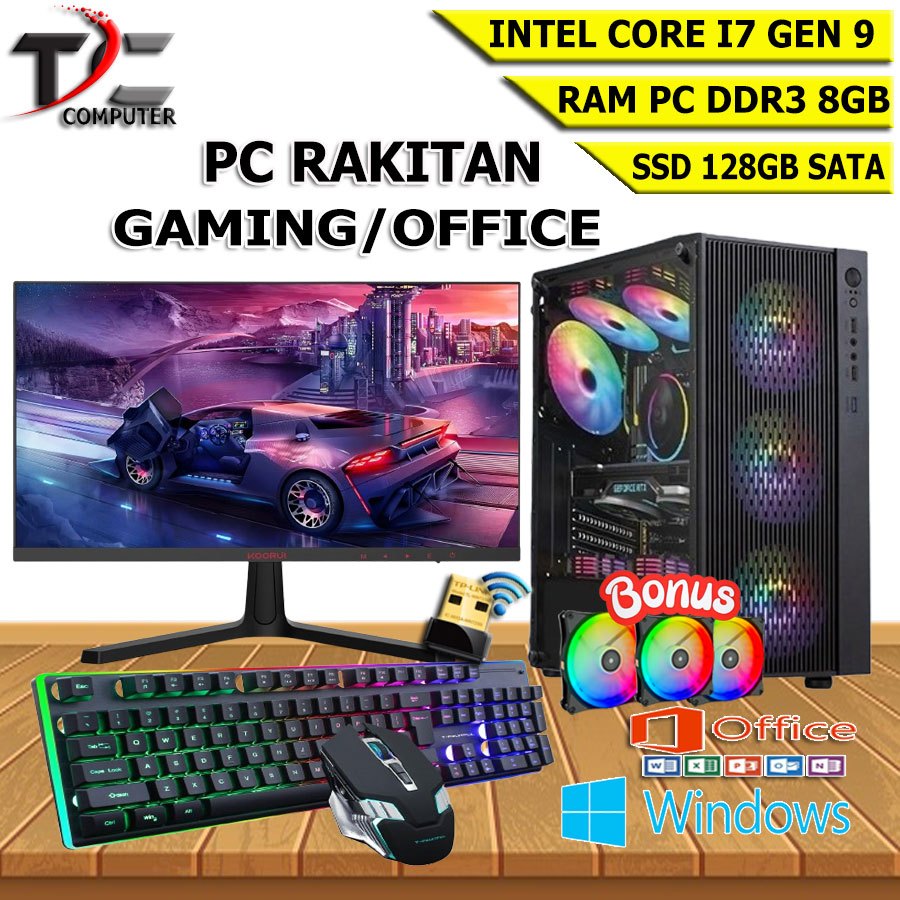 PC RAKITAN I7 GEN 9 DDR4 / PC KOMPUTER RAKITAN GAMING CORE I7