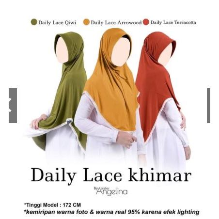 DAILY LACE KHIMAR HARDPAD (HP) dan SOFT PAD (SP) ATELIER ANGELINA , DAILY LACE KHIMAR ATELIER ANGELI