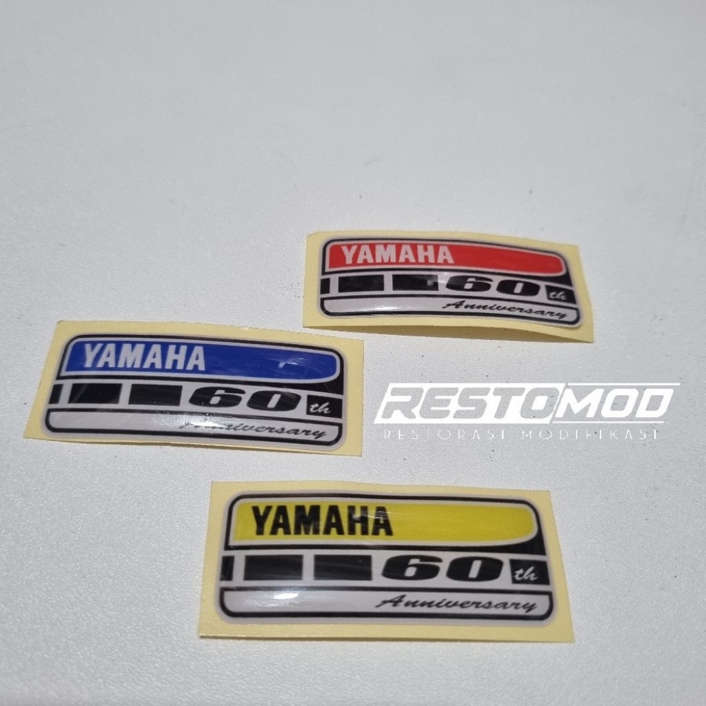 Emblem yamaha anniversari 60 tahun resin emblem resin anniversary yamaha 60 th logo anniversary 60th
