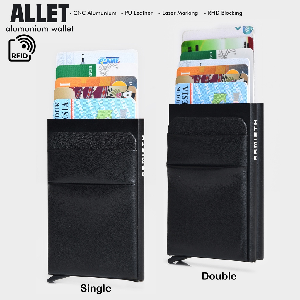 Armisth Dompet Kartu Alumunium Anti RFID Premium Smart Wallet Card Allet