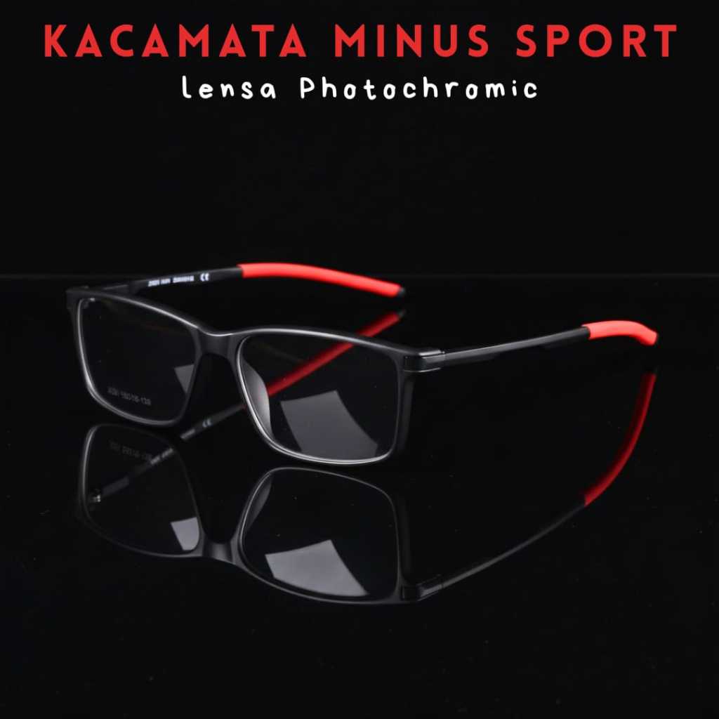 Kacamata Minus BLUECROMIC Pria SPORT Lentur Elastis Kaca Mata Anti UV GAMERS