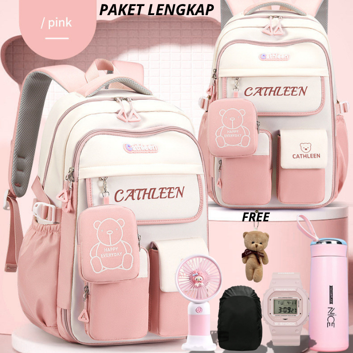 Tas Ransel Anak Perempuan Anti Air Premium || Tas Ransel Wanita Import Waterproof Besar