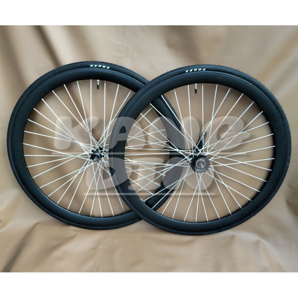 Wheelset Velg Sepeda Fixie 700c Dua Varian Rem Doltrap OXO Dan Terpedo Pacific Ban Luar Dalam