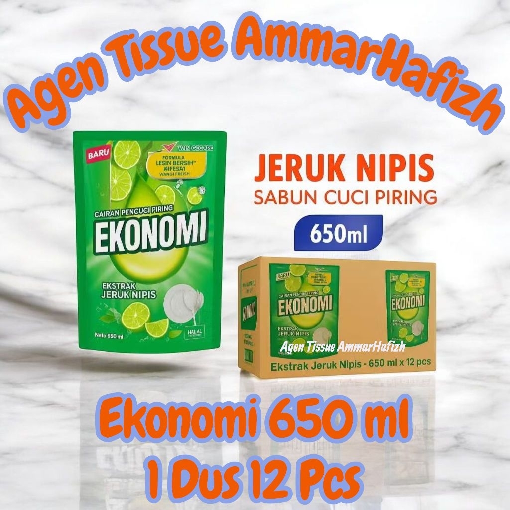 Sabun Ekonomi Cuci Piring Liquid Refill Pouch 650 ml - 1 Dus 12 Pcs