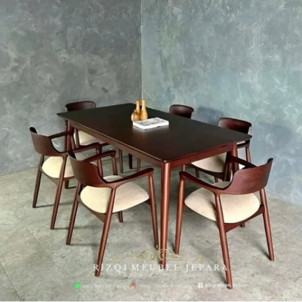 Meja Makan Modern 6, Meja Makan Kursi 6,Meja Makan Minimalis