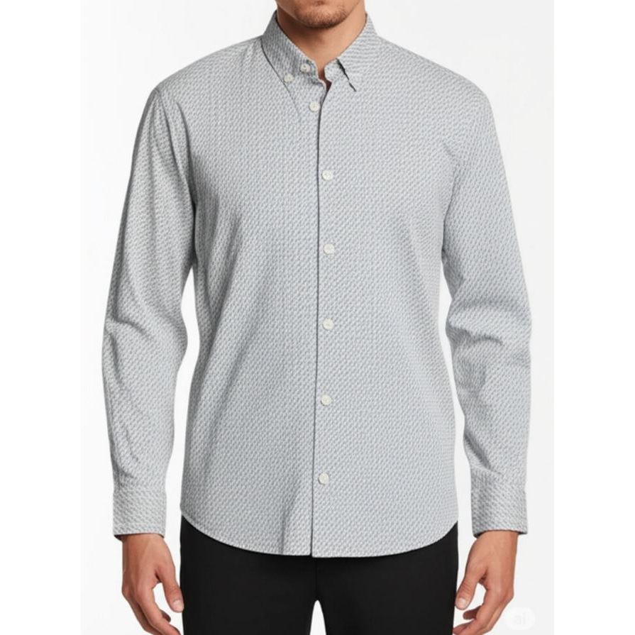 Kemeja Pria Tom Tailor Printed Pattern LS Shirt Original