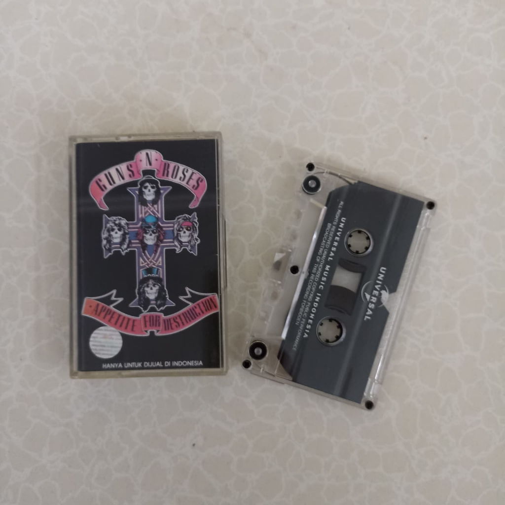 Kaset Pita Guns N Roses Appetite For Destruction Original Kondisi Baik Sekali Mulus