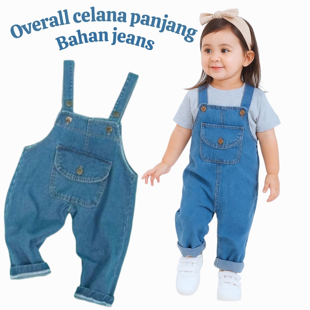 Overall Celana Panjang Anak Bahan Jeans