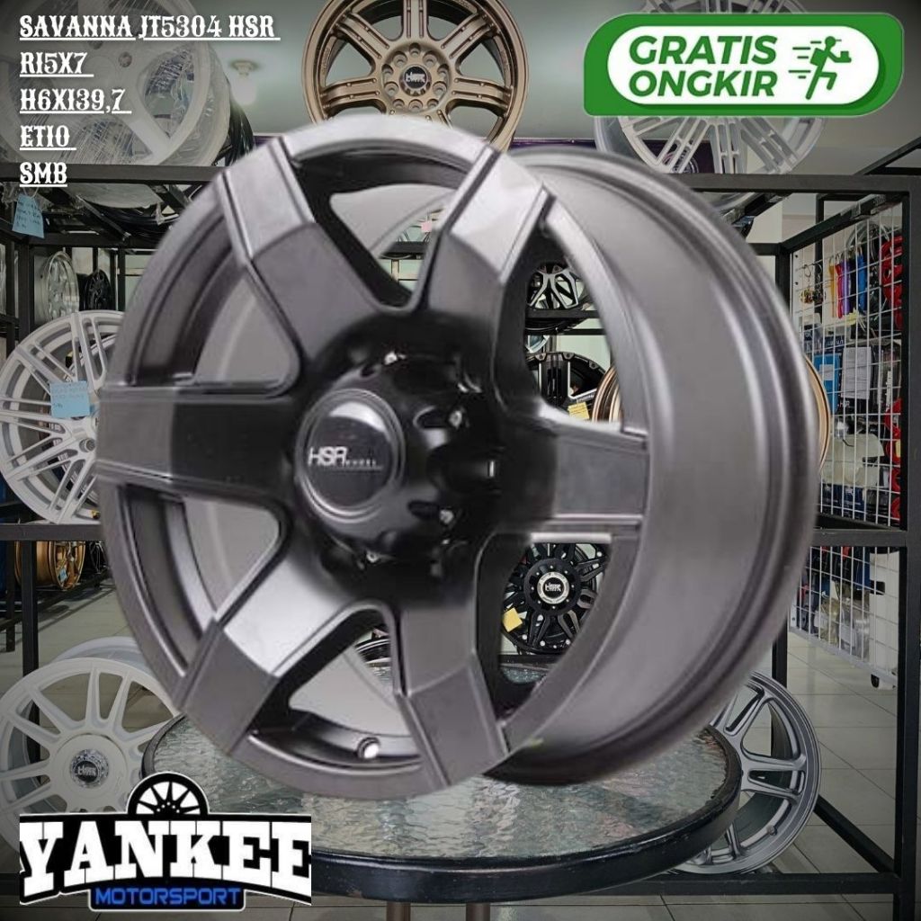 Velg Mobil HSR SAVANNA RING 15 LEBAR 7 Lobang 6 untuk MUX,PANTHER,TERRANO,BLAZER