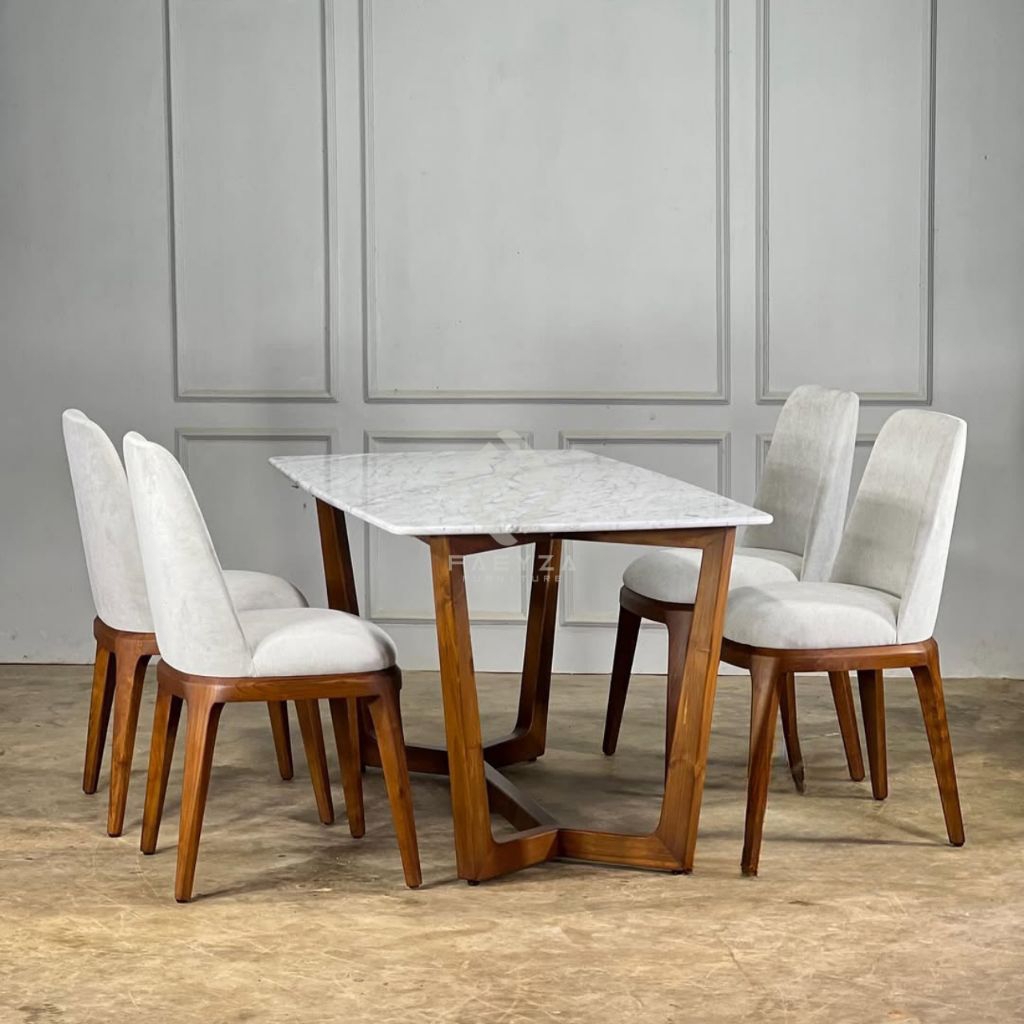 Set Meja Makan Coboy | Set Meja Makan Minimalis | Set Meja Makan Marmer | Meja Makan Modern