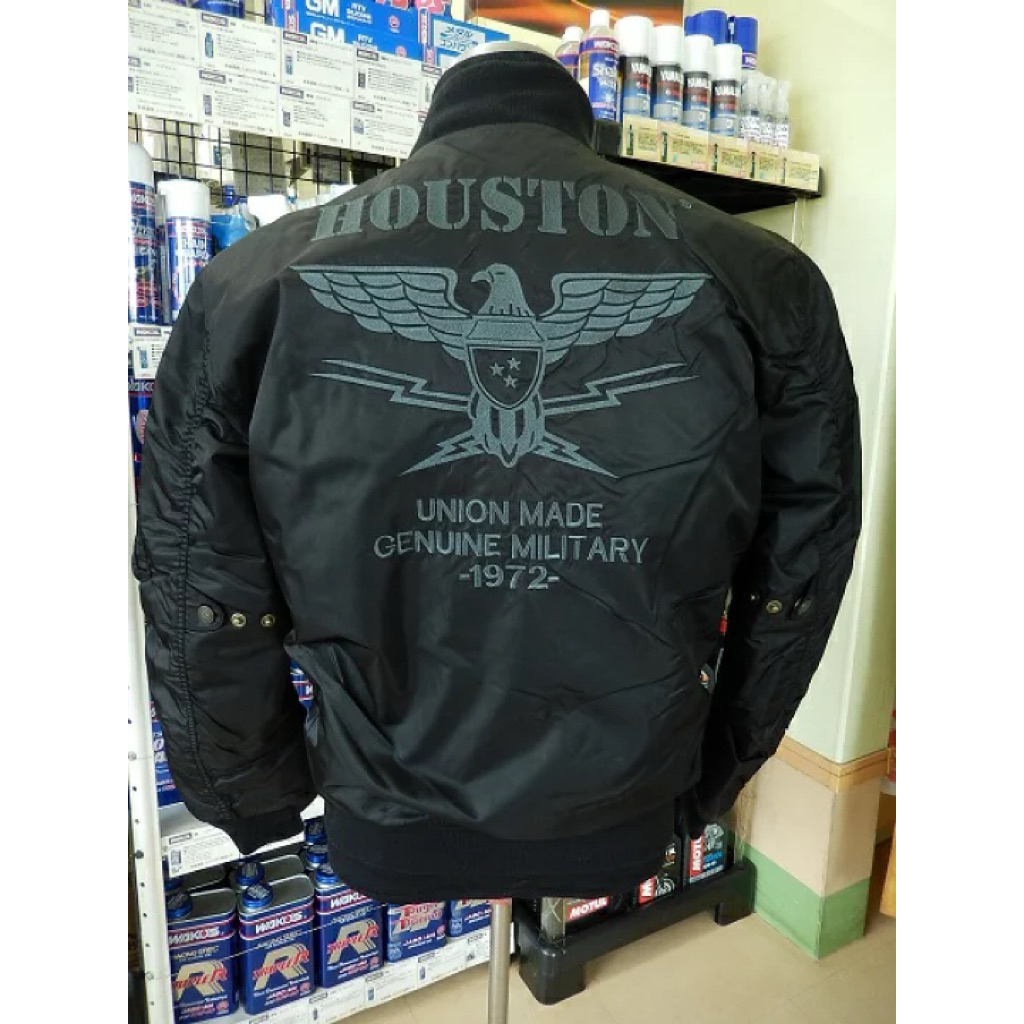 jaket motor touring army MA1 Houston Japan Original Biker jacket hitam dengan protektor bkn harley d