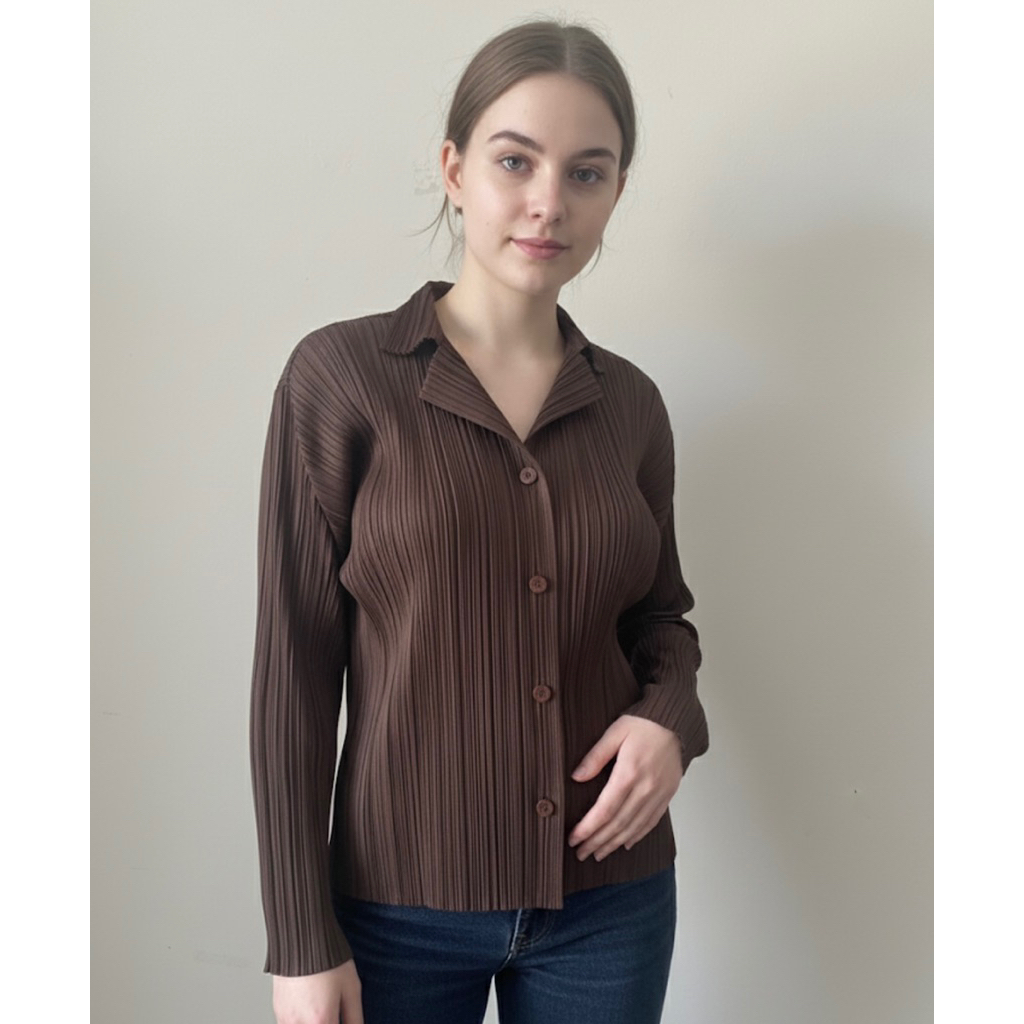 Issey Miyake Please Please Cardigan Brown